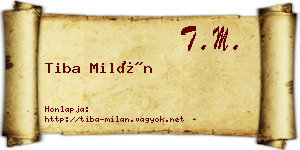 Tiba Milán névjegykártya